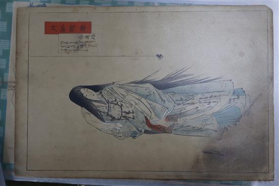 A group of assorted Japanese woodblock prints, unframed